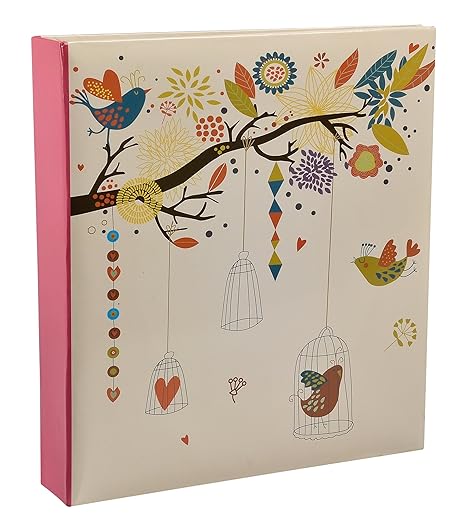 Arpan 5 x 7 Large Slip In Memo Photo Album For 200 Holds - Vintage Birds Case by ARPAN