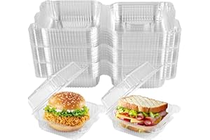 Valentines Gifts NPLUX 25 Pack Clear Thickening Plastic Hinged Take Out Containers Disposable Clamshell Food Cake Containers 