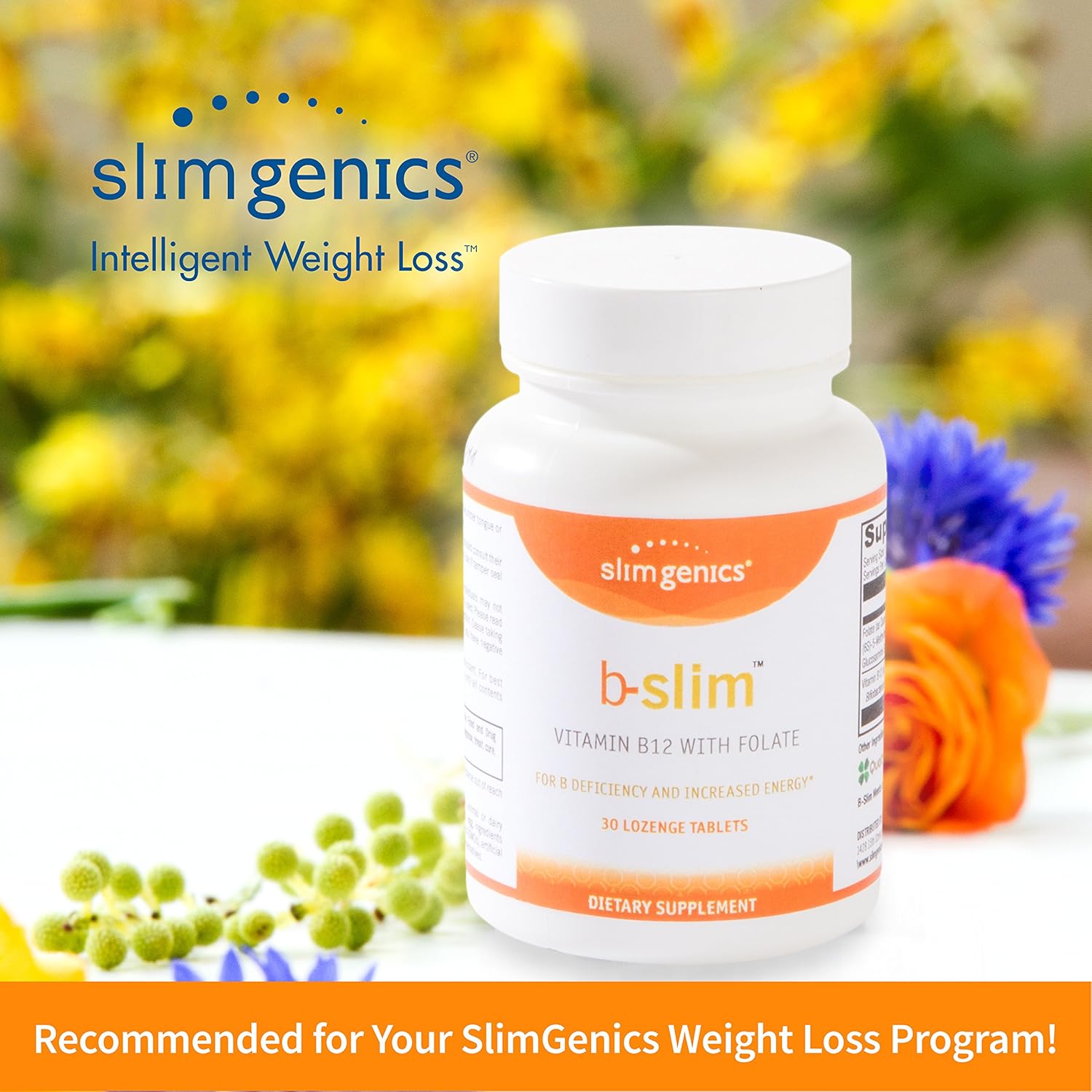 SlimGenics BSlim Vitamin B12 + Folate Facilitates Protein and Fat