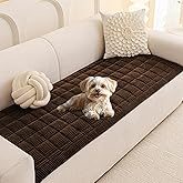 MEETSKY Couch Cover for Dog Washable, Sofa Covers for 2 Cushion Couch Non-Slip Loveseat Sofa Protector Pet Friendly Dog Mats for Couches Soft Furniture Covers, 27.6" x 59", Chocolate