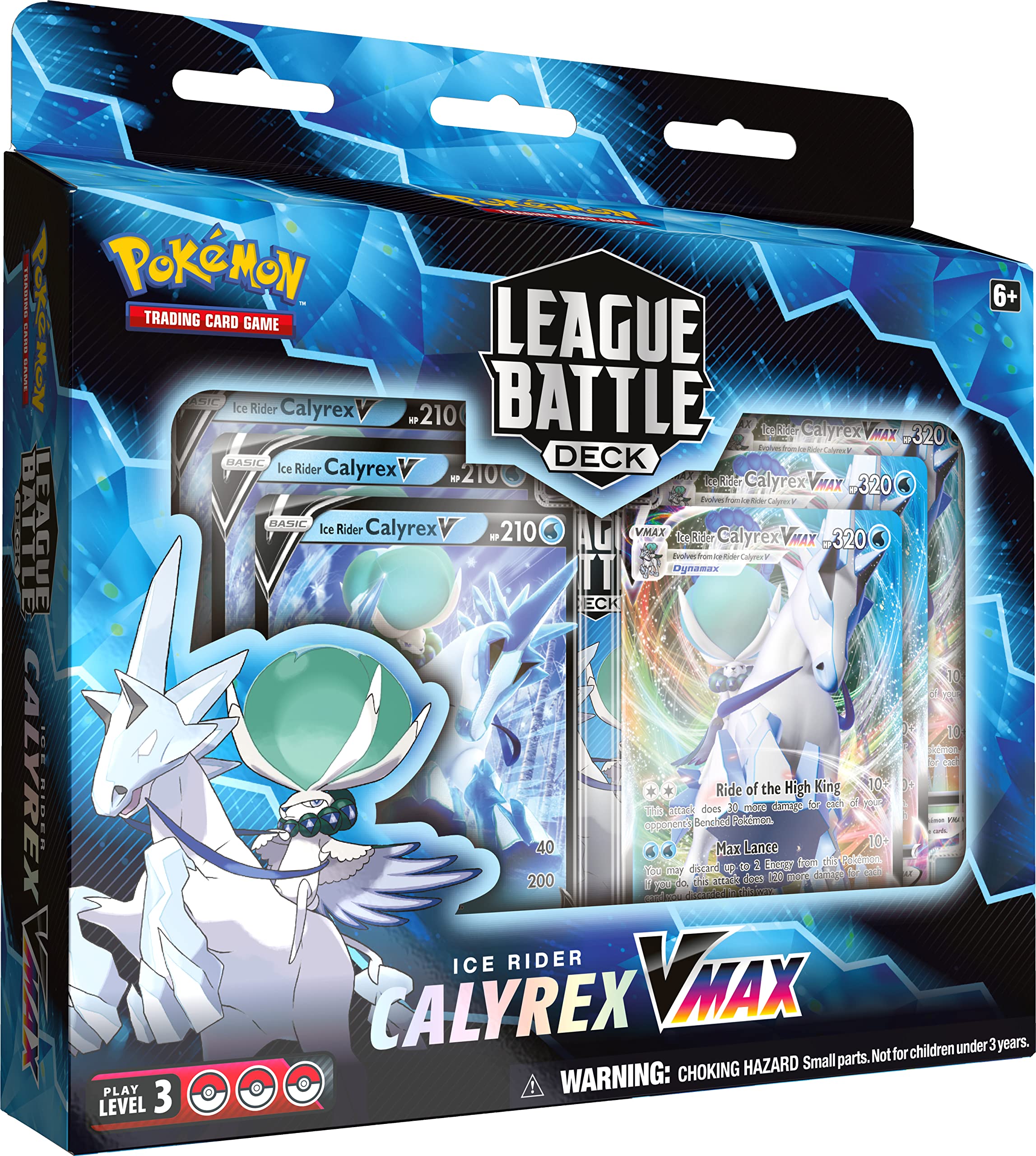 Pokémon TCG: Ice Rider Calyrex VMAX League Battle Deck (60 cards Ready to Play Deck, 3 Foil V Cards & 3 Foil VMAX Cards)
