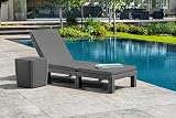 Keter Allibert Daytona Deluxe Outdoor Sun Lounger Graphite with Grey Cushions view 9