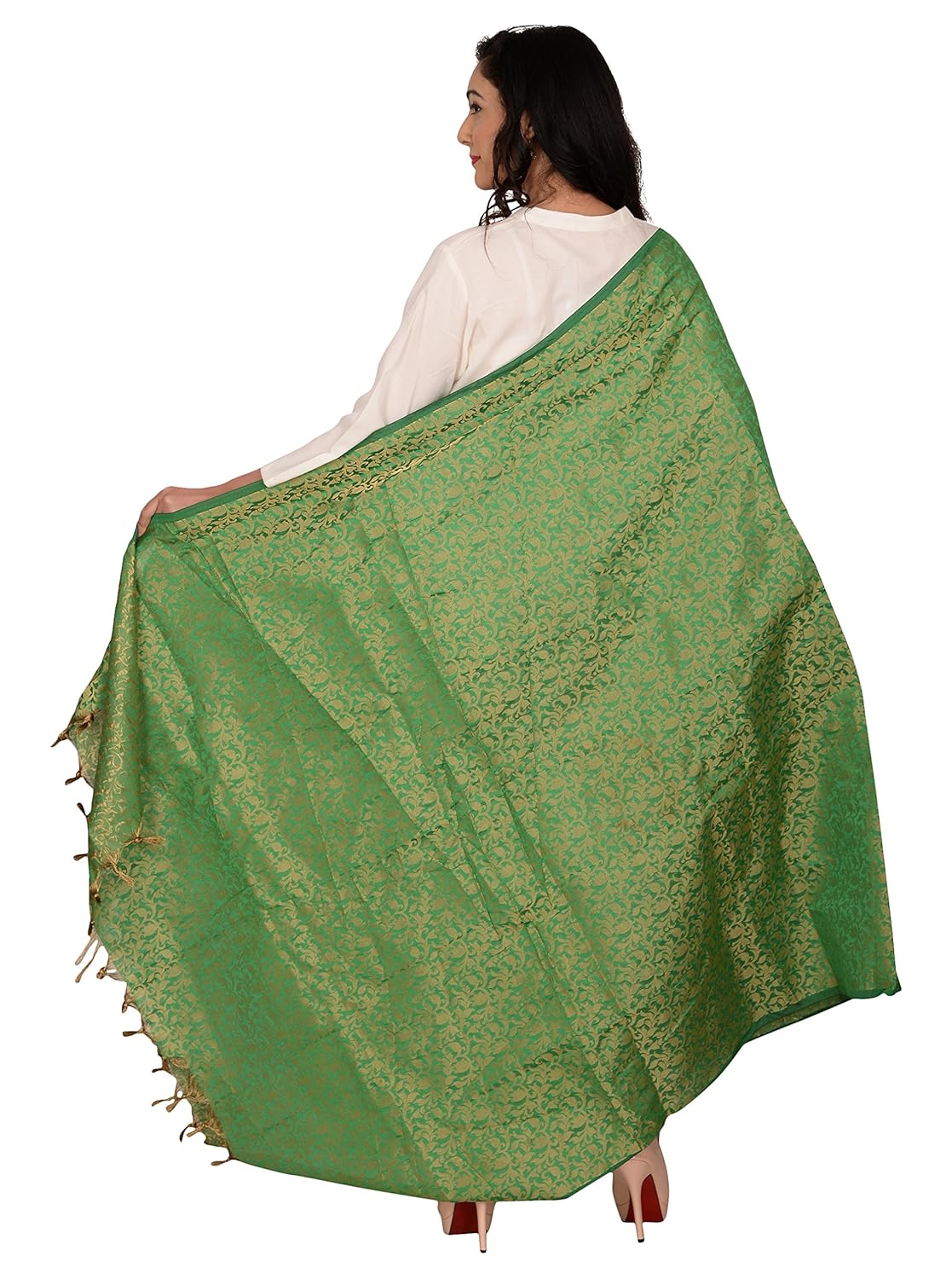 youthquake women's art silk zari woven dupatta/stole