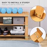 SMIBUY Bamboo Shoe Rack Bench 3-Tier Organizer Natural view 6
