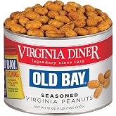 Virginia Diner Old Bay Seasoned Virginia Peanuts - Non-GMO, Preservative Free Spicy Old Bay Nuts from Virginia Since 1929-18 Oz Can