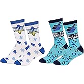Everything Legwear Mens & Womens Fun Novelty Holiday Christmas Hanukkah Socks- One Size Fits Most-Menora With Stars/Spin The Dreidel-One Size Fits Most