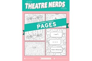 Coloring Broadway - Theatre Nerds Coloring Pages (Set of 4), Musical Theater Merchandise, Hand-Drawn Illustrations Printed on Matte Card Stock (8 1/2” x 11”), Ideal Gift for a Broadway Theater Lover