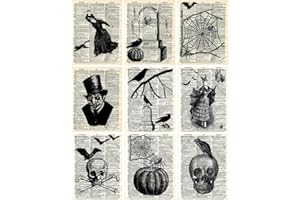 PAPER MOON MEDIA Halloween Dictionary Pages Collage Sheet, Halloween, Scrapbooking, ATC, Altered Art 8.5 x 11"