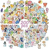 Cartoon Animal Stickers for Kids 200 Pcs/Pack, Waterproof Vinyl Stickers for Girls Boys Classroom Prizes - Laptops, Notebooks, Water Bottles, Skateboard (Animal)