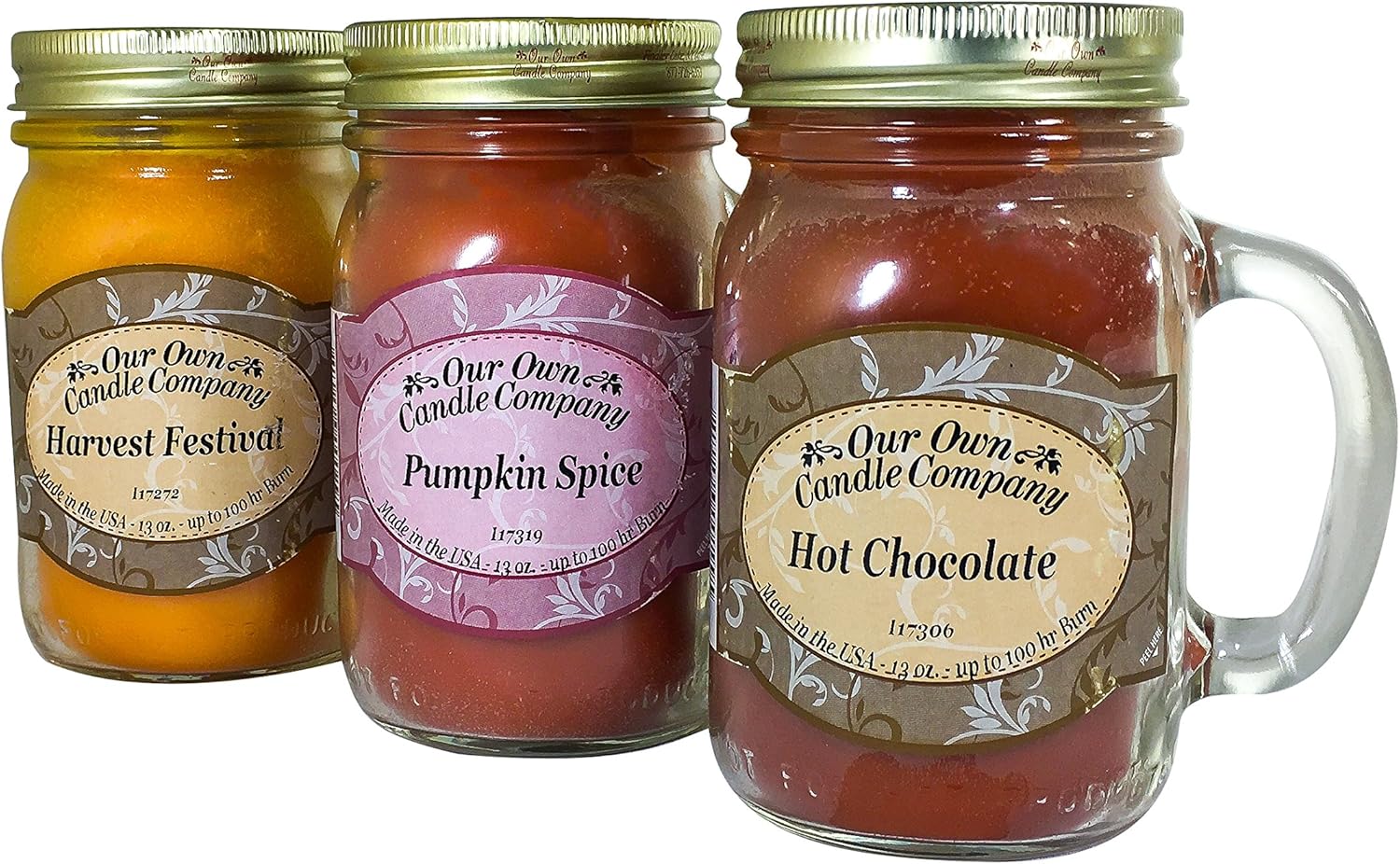 Our Own Candle Company Smell My Nuts, Nice Melons, and Hot Buns - Sassy Pack Scented Mason Jar Candles, 13 oz (3 Pack): Home & Kitchen