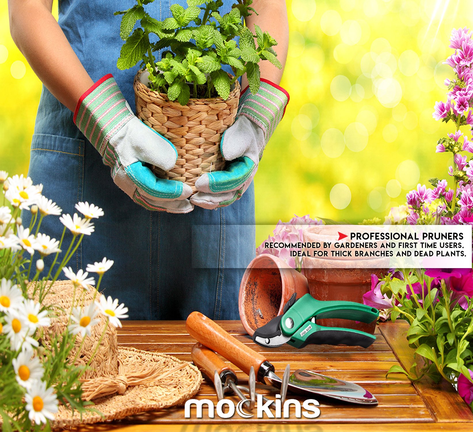mockins professional heavy duty garden pruning shears