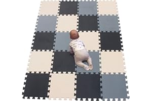 YIMINYUER® 20 Tiles (30cm×30cm×1cm Each Tile) Baby Soft Puzzle Play Mats, Kids Thick EVA Foam Floor, Toddlers & Children's Soft Interlocking Mat R04R10R12G301020
