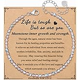 JoycuFF Unique Friendship Gift For Best Friend Birthday, Best Friend Bracelet, Coworker, Christmas Gifts, Moonstone Beaded Bracelets For Women, Inspirational Jewelry For Women