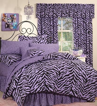 Amazon Com Purple Zebra 6 Pc Twin Comforter Set And Set Of Two