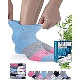 Doctor's Select Viscose Bamboo Ankle Diabetic Socks for Women and Men - 6 Pairs | Super Soft, Non Binding, Loose Wide Top