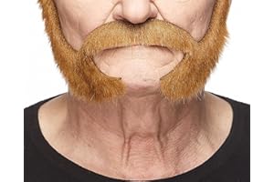 Mustaches Self Adhesive Fake Beard, Novelty, Pedal to The Metal False Facial Hair, Costume Accessory for Adults, Chestnut Color