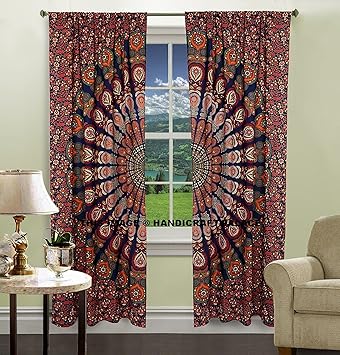 Buy Indian Peacock Mandala Cotton Hippie Tapestry Door Cutain