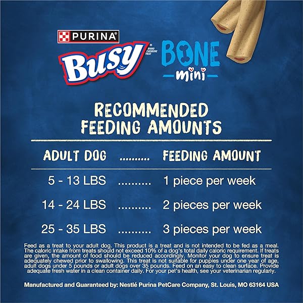 PURINA BUSY BONE SMALL BREED ADULT DOG CHEW BONE TREATS, MINI – 20 CT. POUCH
