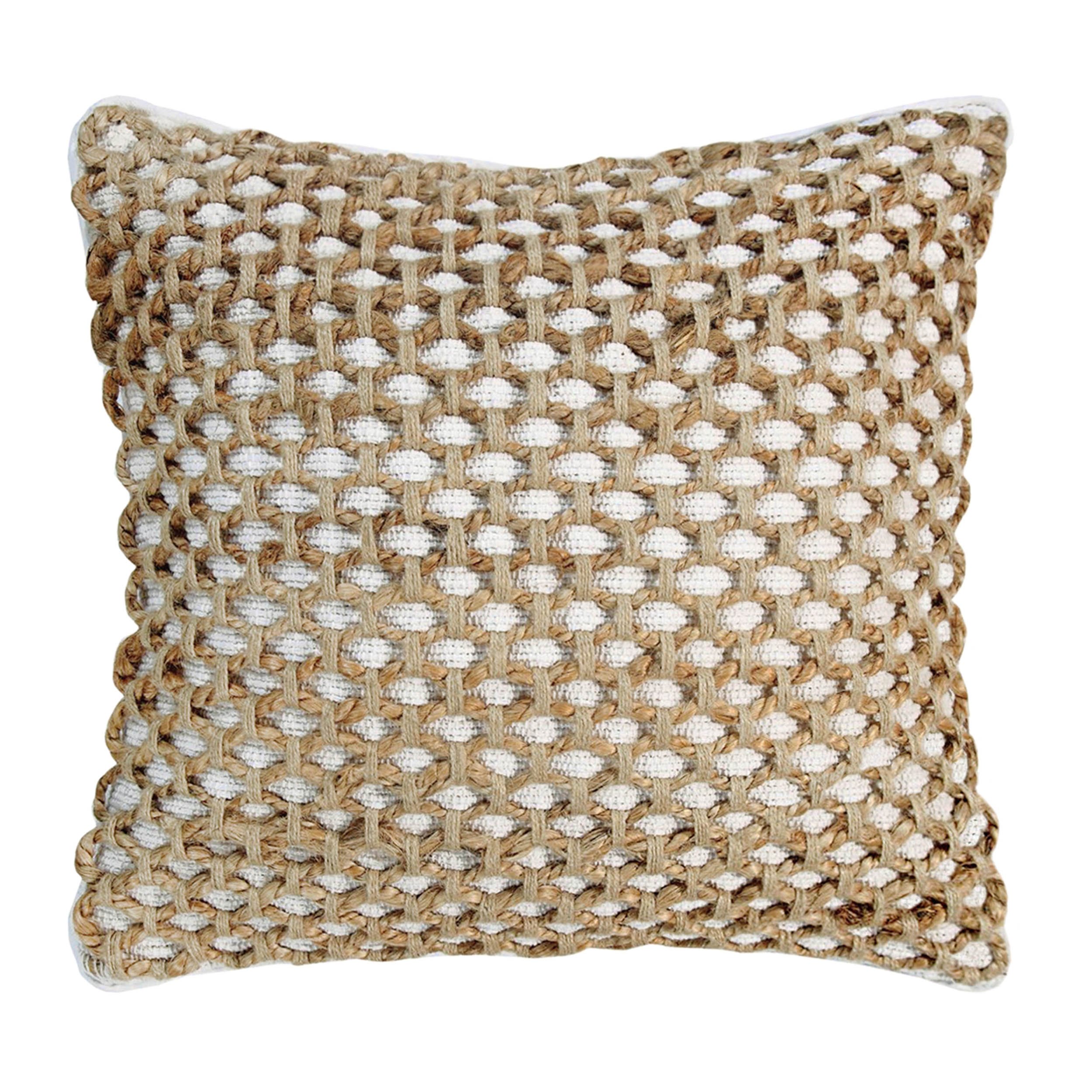 Boho Living Jada Decorative Pillow, White Pillows, 20 in x 20 in x 6.5 2 Piece