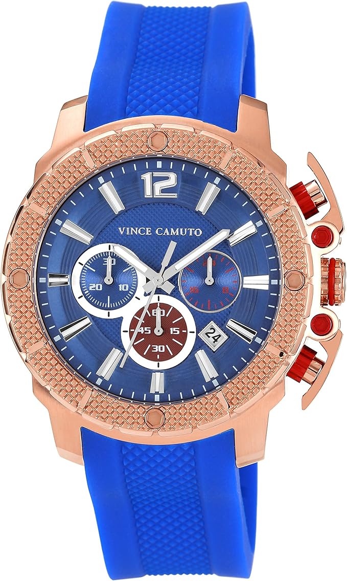 Vince Camuto Men's Quartz Watch with Blue Dial Analogue Display and ...