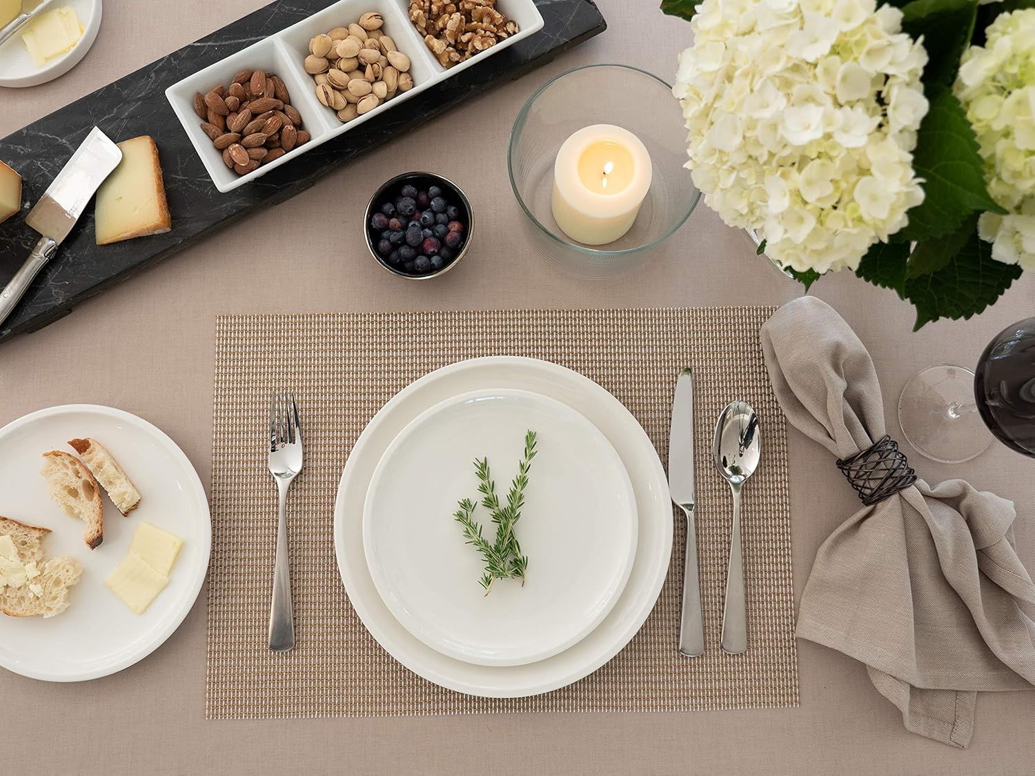 KAF Home Chateau Easy-Care Cloth Dinner Napkins - Set of 12 Oversized (20 x 20 inches) - Gray: Home & Kitchen