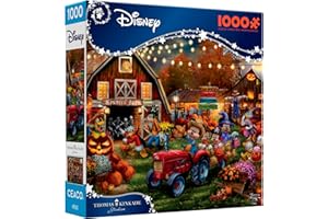 Ceaco - Disney – Thomas Kinkade - Mickey and Minnie Pumpkin Festival – 1000 Piece Jigsaw Puzzle ​ Challenging and Colorful Pu