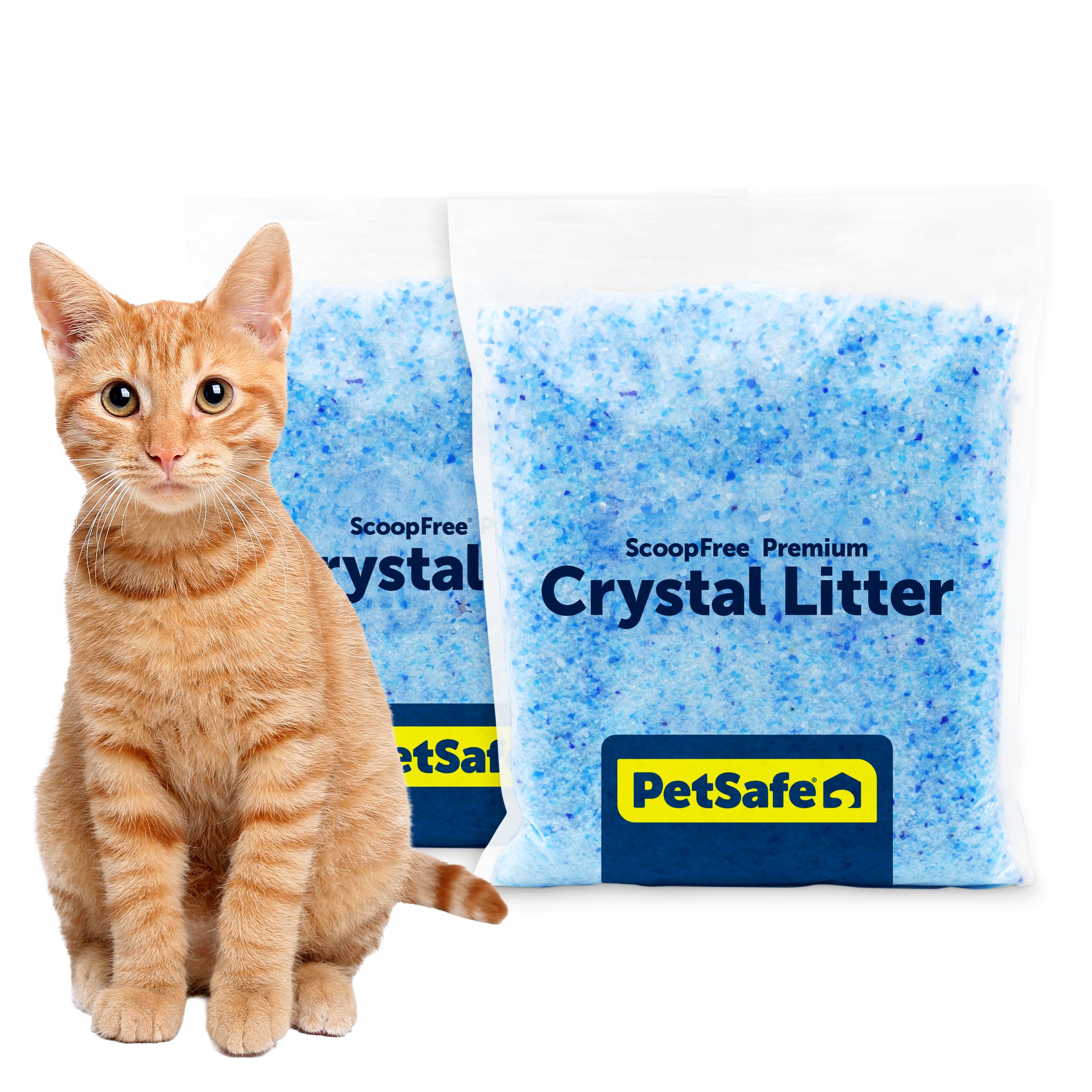 Photo 1 of ***FACTORY SEALED***PetSafe ScoopFree Premium Crystal Cat Litter - Outperforms Clay Litter - Refill Packs - Reusable Tray Compatible - Fresh Scent - 4.3 lb Bags - 2 Pack