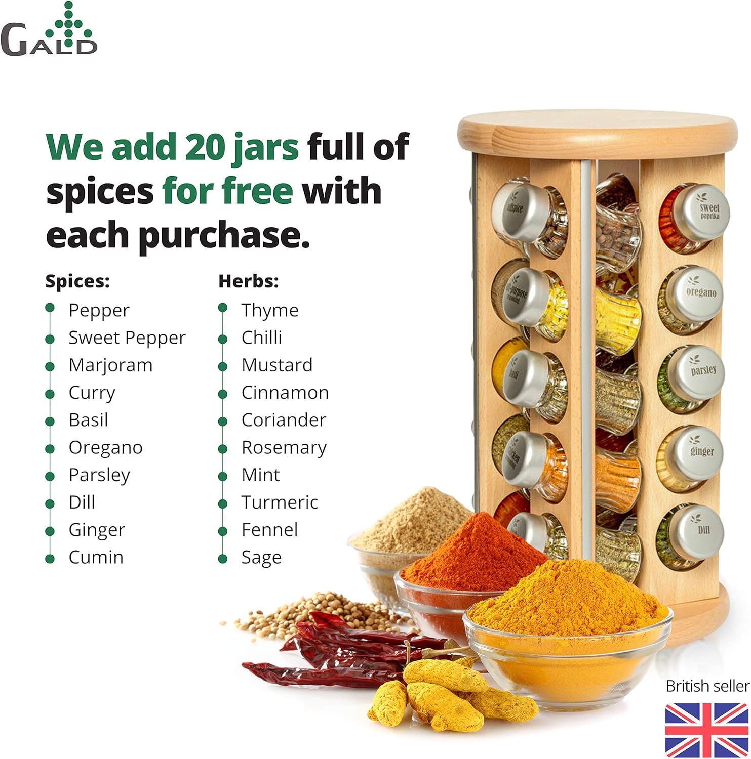 12,16,20 Jars Spice Racks with Spices Included Modern Saving Space