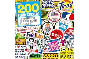 BLIVO 200 PCS Hard Hat Stickers for Adults (No Duplicates) Sarcastic, Meme, & Funny Stickers for Water Bottles, Toolbox, Helmet, & Hard Hat Accessories – Ideal for All Blue Collar Workers