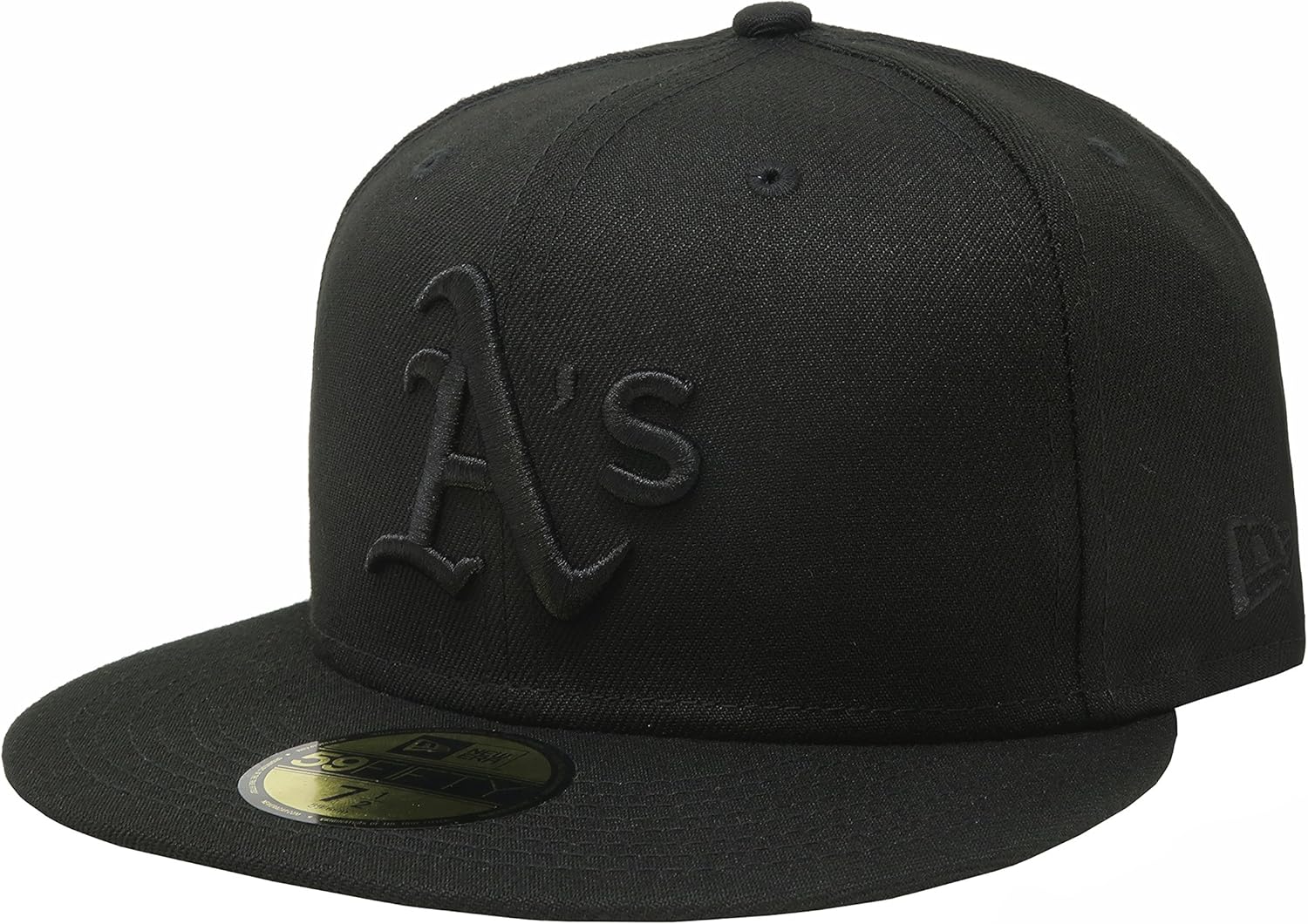 New Era 59Fifty Hat Oakland Athletics Black on Black Fitted