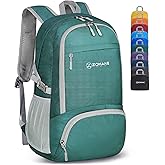 ZOMAKE Lightweight Packable Backpack 30L, Foldable Hiking Backpacks Water Resistant Compact Folding Daypack for Travel(Dark Green)