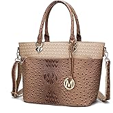 MKF Collection by Mia K. Signature Tote Bag for Women, Vegan Leather Top Handle Crossbody Bag Handbag Purse