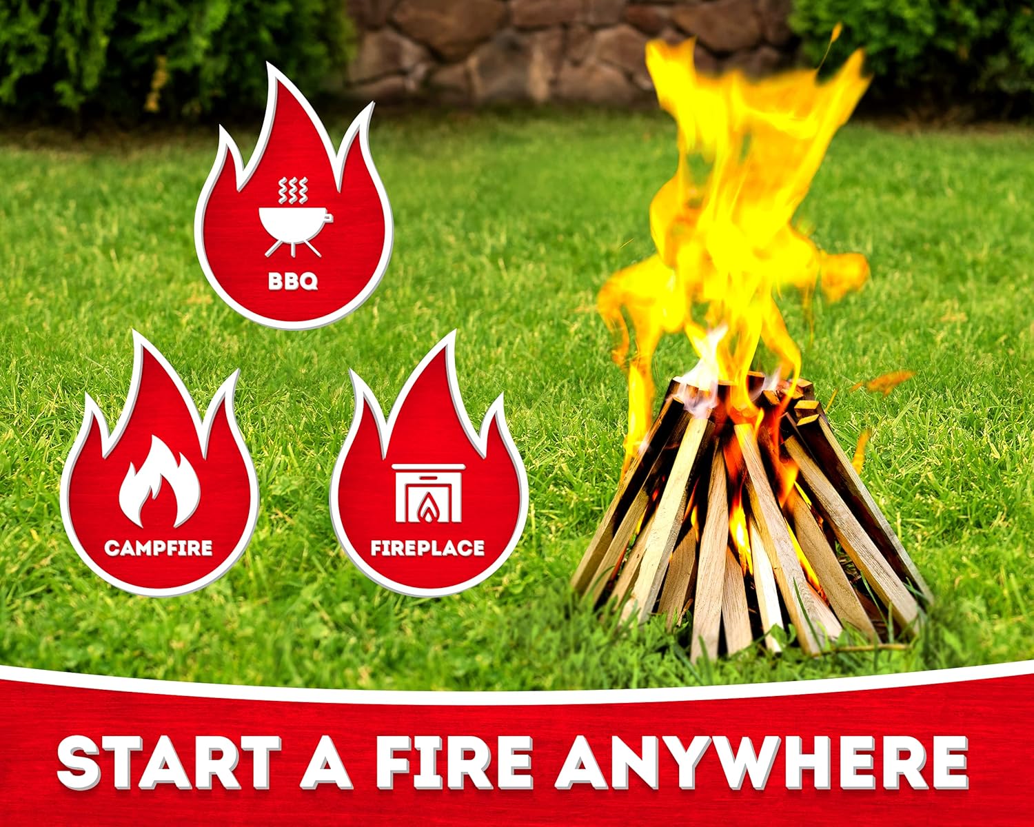Kindling Wood 500 pc Better Than Fatwood Fire Starter Sticks - for Indoor and Outdoor Use - Firestarter for Wood Stove and fire Pit - 13.5 lbs: Sports & Outdoors