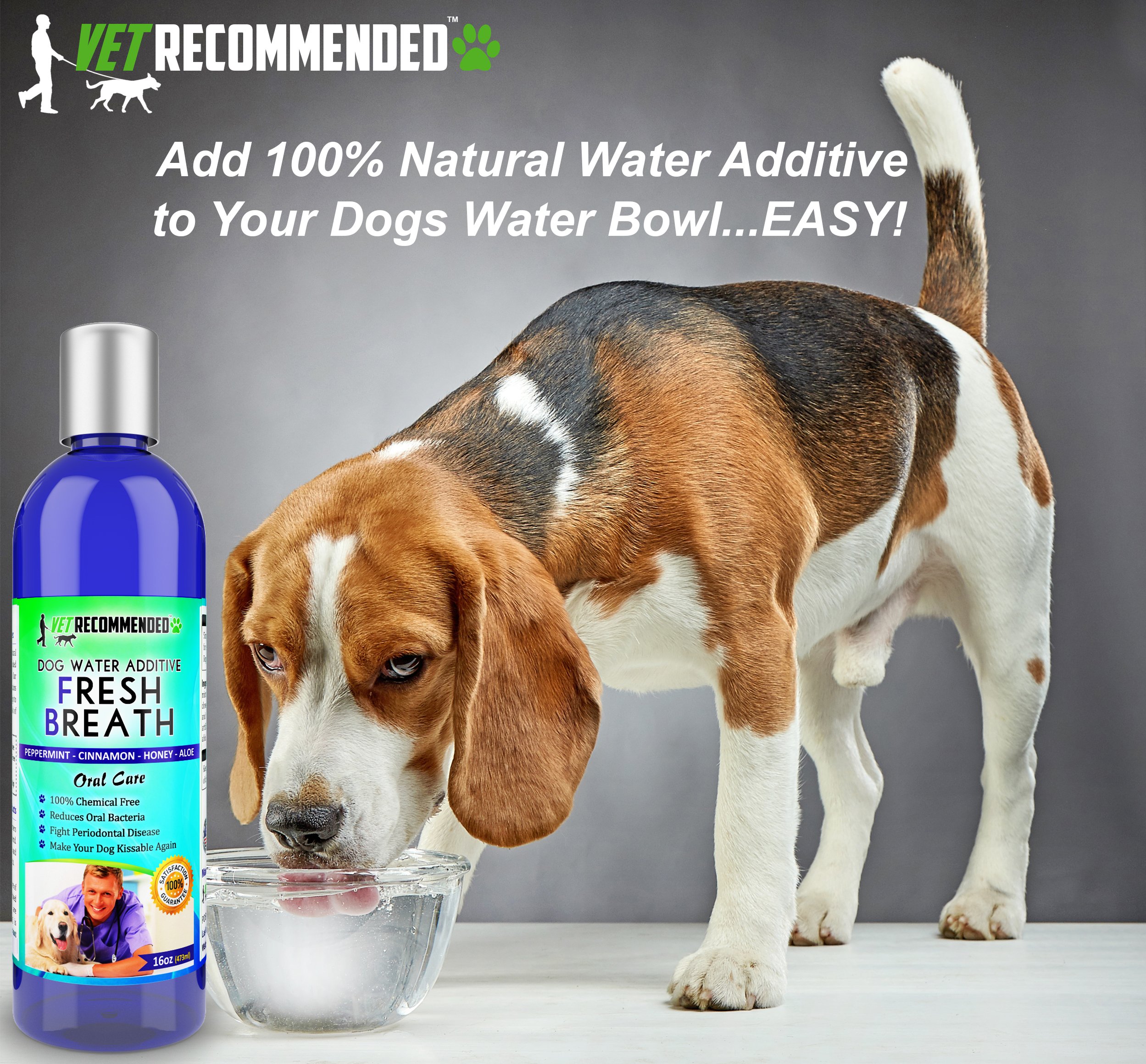 Vet Dog Breath Freshener Water Additive Pet Dental Care