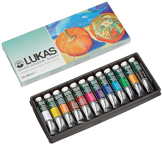 Nerchau 1048891 Temperafarbe / Schulmalfarbe (20 ml) 12 Farben