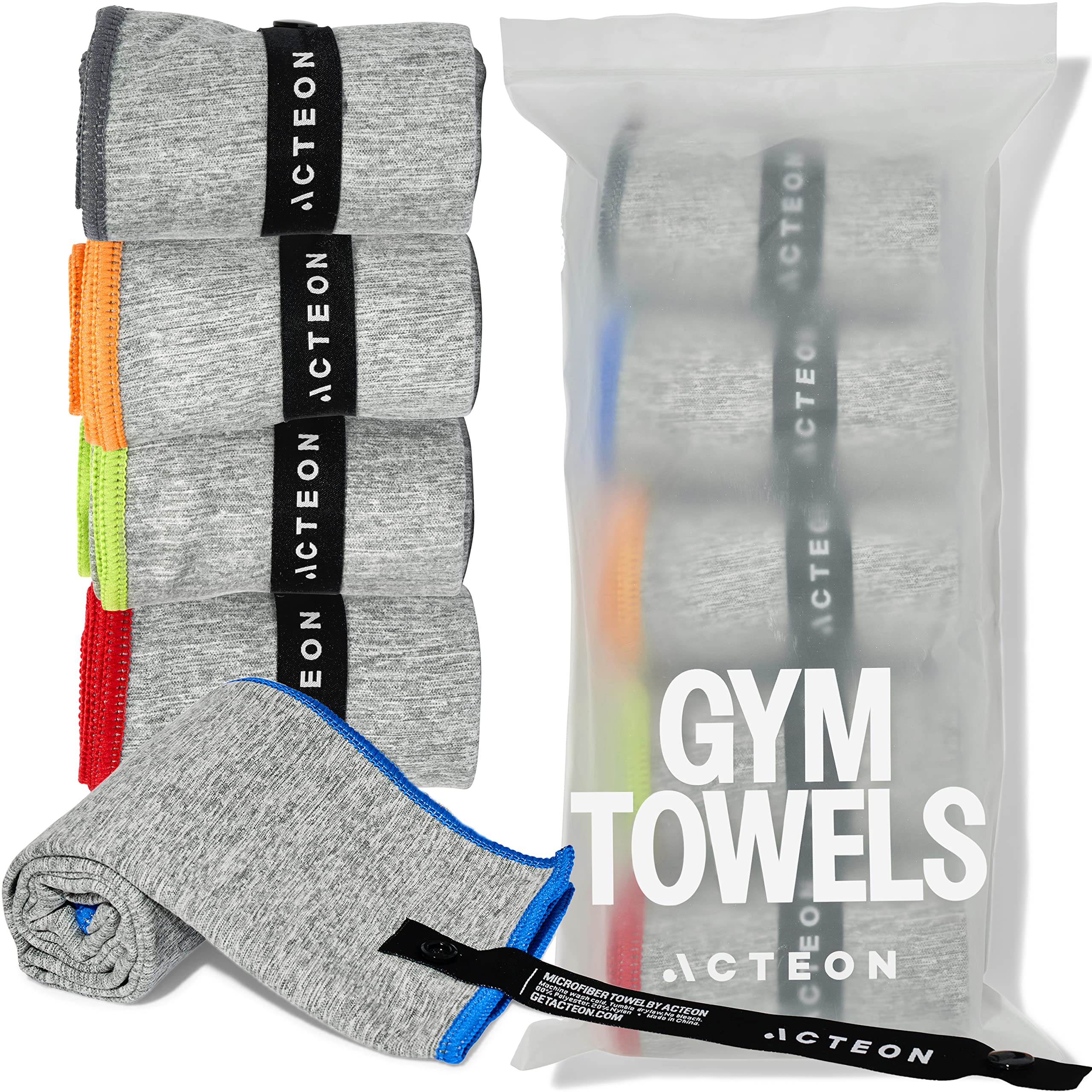 Photo 1 of Acteon Microfiber Gym Towels 1 Pack, Quick Dry Silver ION Odor-Free Sweat Towel, Super Absorbent Fast Drying for Men & Women, Workout, Yoga, Running, Hiking, Travel – 16x30.5 Inch
