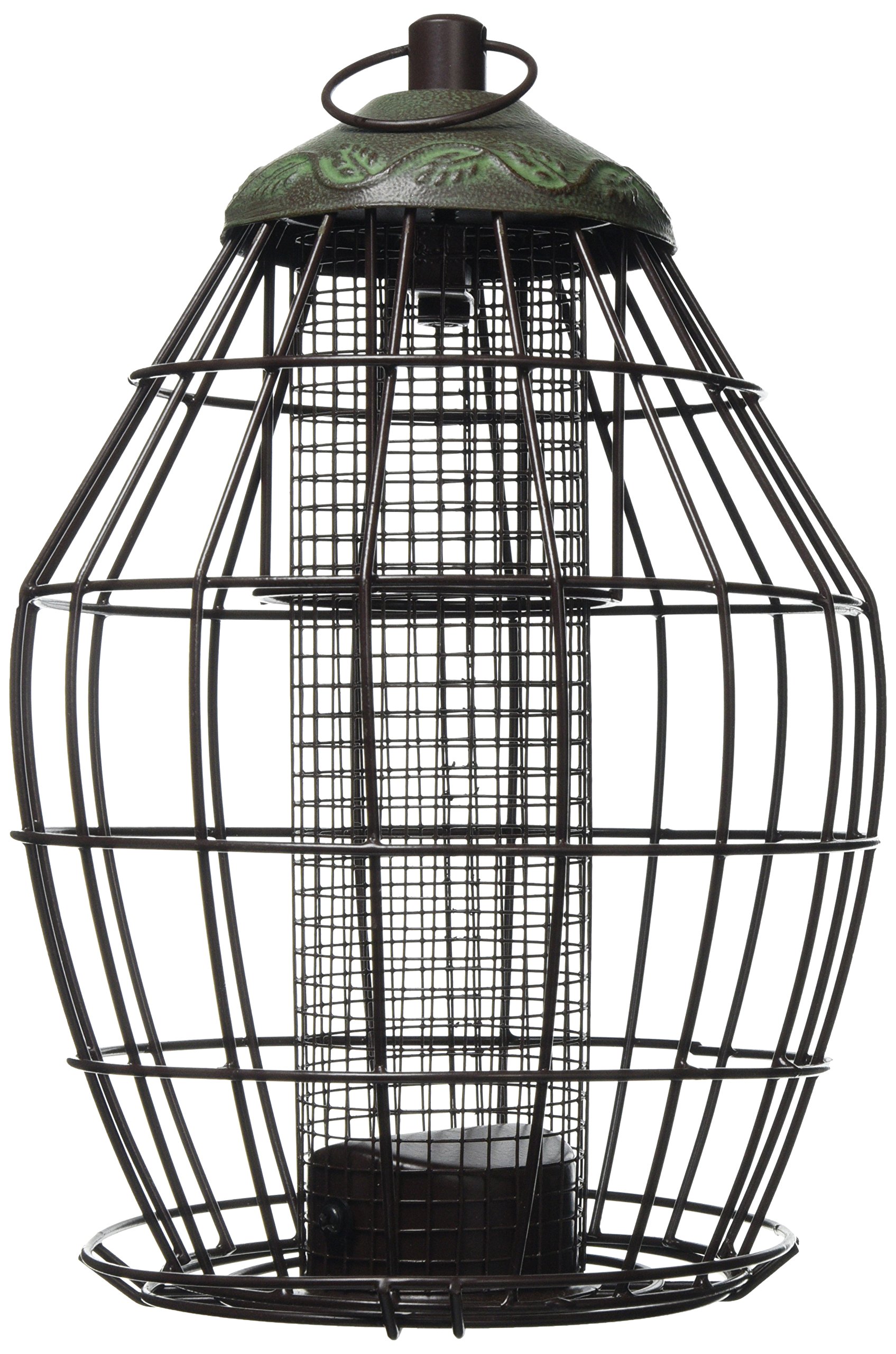 Peckish 60051234 Secret Garden Squirrel Proof Peanut Bird Feeder, 16 x 19 x 28 cm, Dark Green