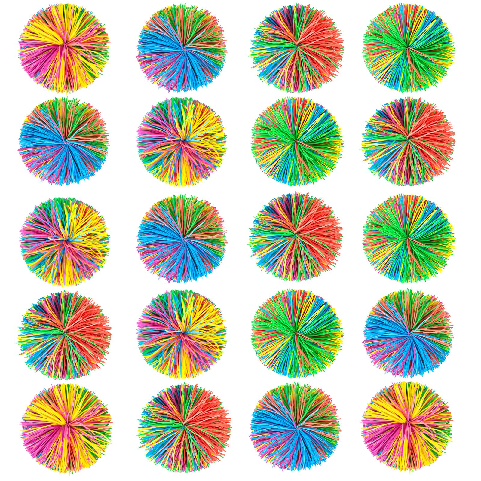 Photo 1 of BLOOLILIES 20 Pack Sensory Stringy Balls & Bouncy Stress Balls for Kids with 2.55 Inch, Rainbow Soft Balls for Stress Bags, Party Favors, Birthday Gifts- Bulk Outdoor Toys for Kids Ages 4-8 9 10