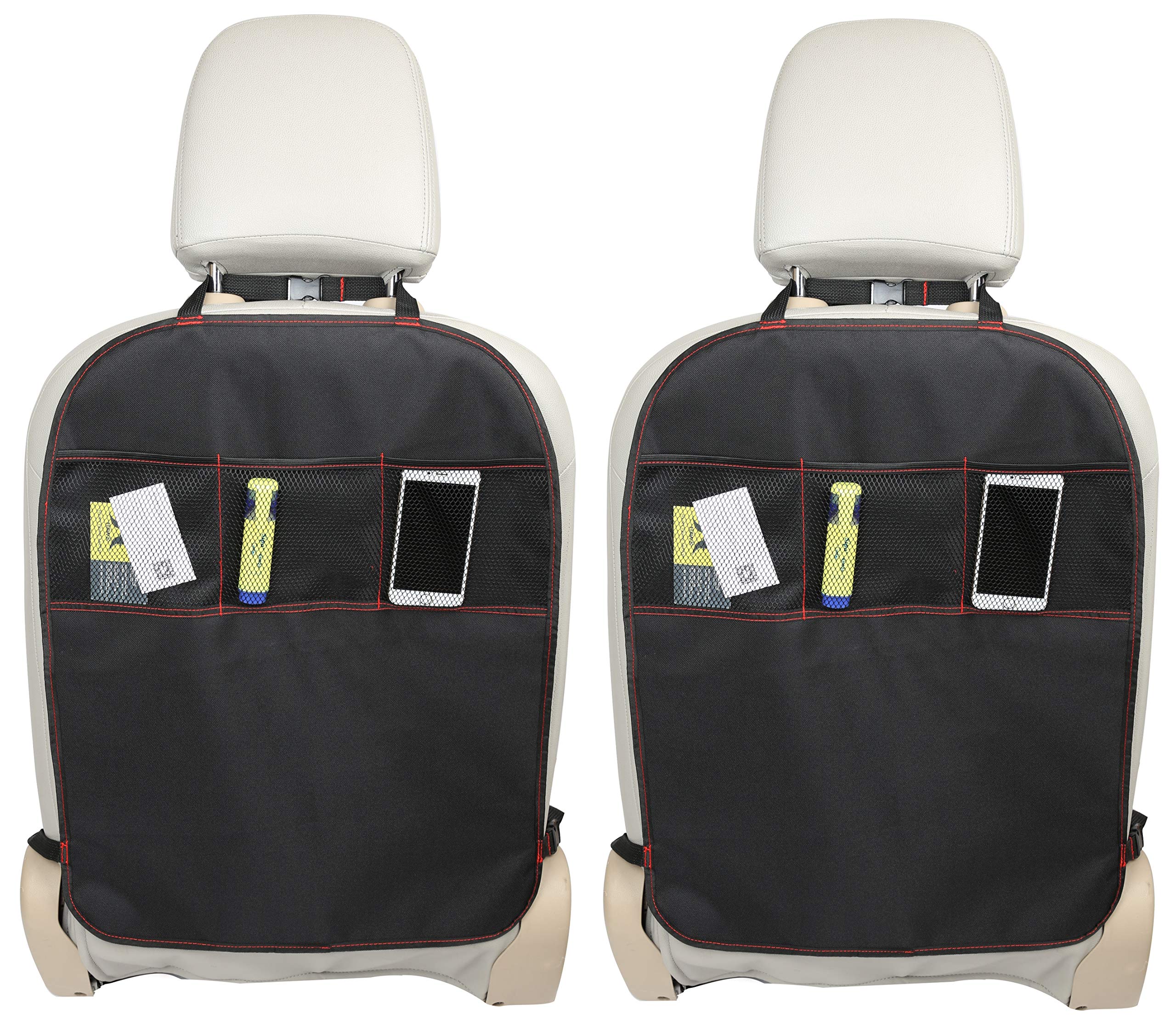 BabyMad Kick Mats x2 | Car Seat Upholstery Protector | Organiser Pockets | Universal size | Heavy Duty Kick and Stain Protection | PREMIUM PRODUCT