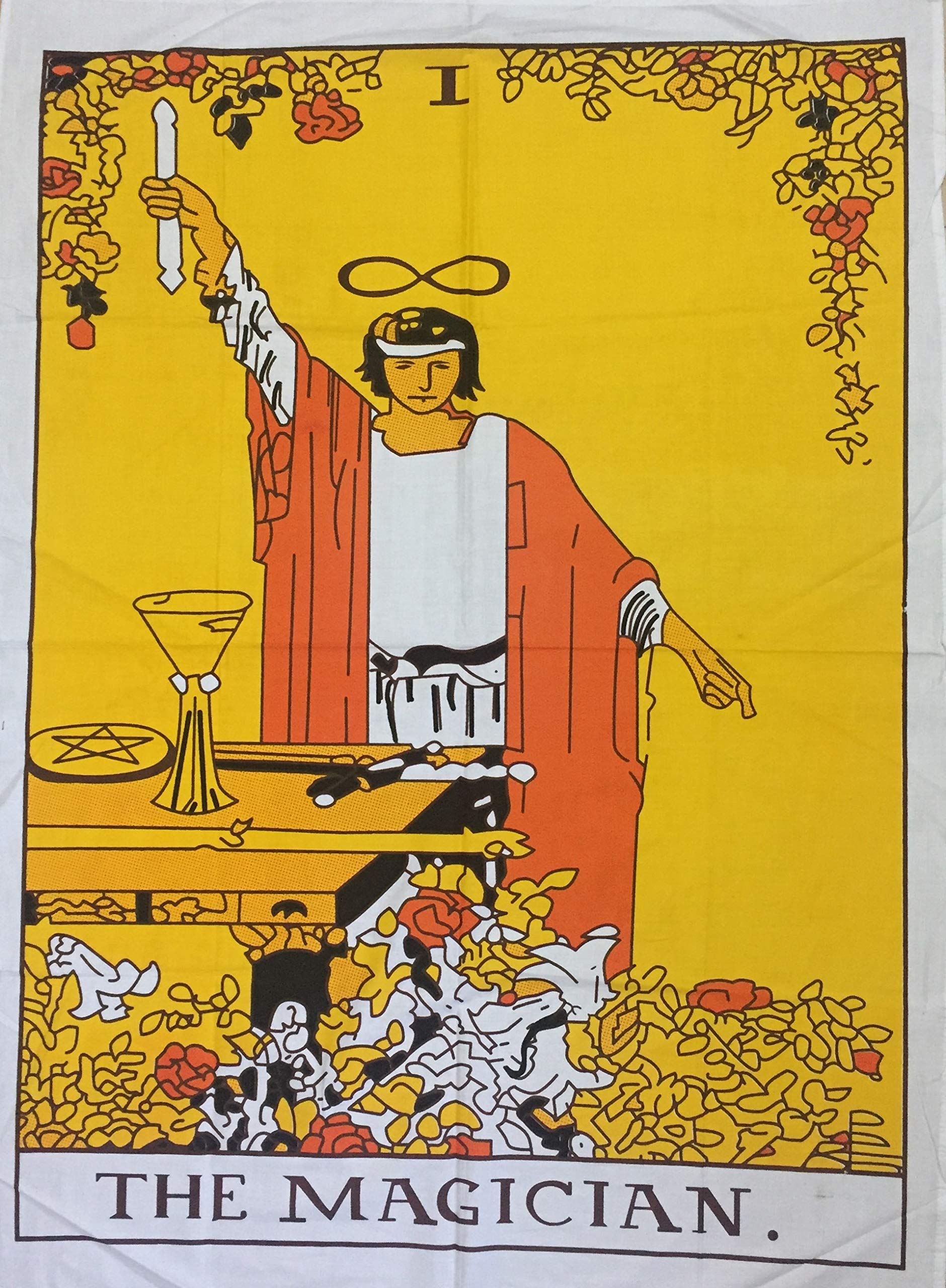 Indian Consigners Tarot Card Wall Tapestry, Decorative Hanging Art (Magician)