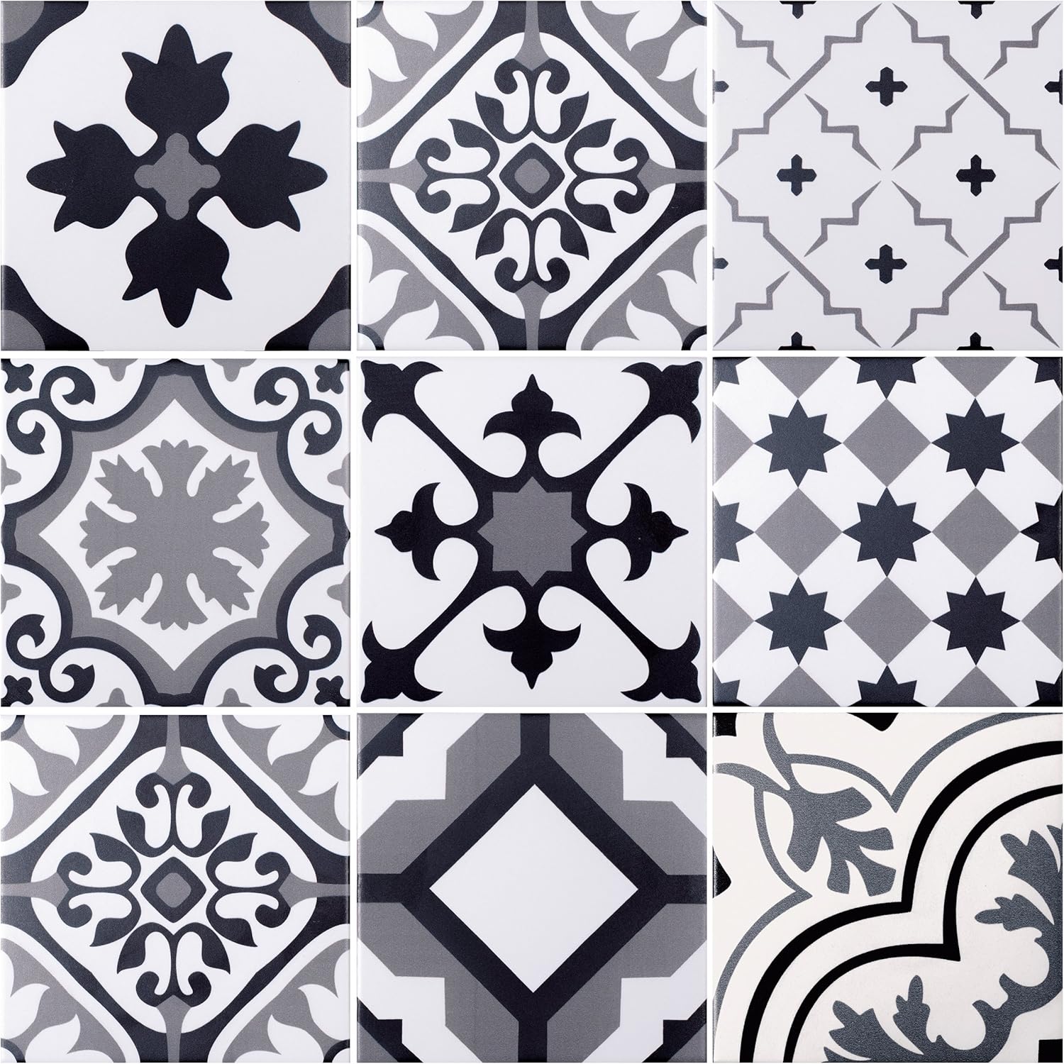 Boden Und Wandfliese Marrakesch Mediterrane Zementfliesen Optik Mit 10 Verschiedenen Mustern Fur Bad Und Kuche Pro Paket 0 5 M 22 Fliesen Amazon De Baumarkt