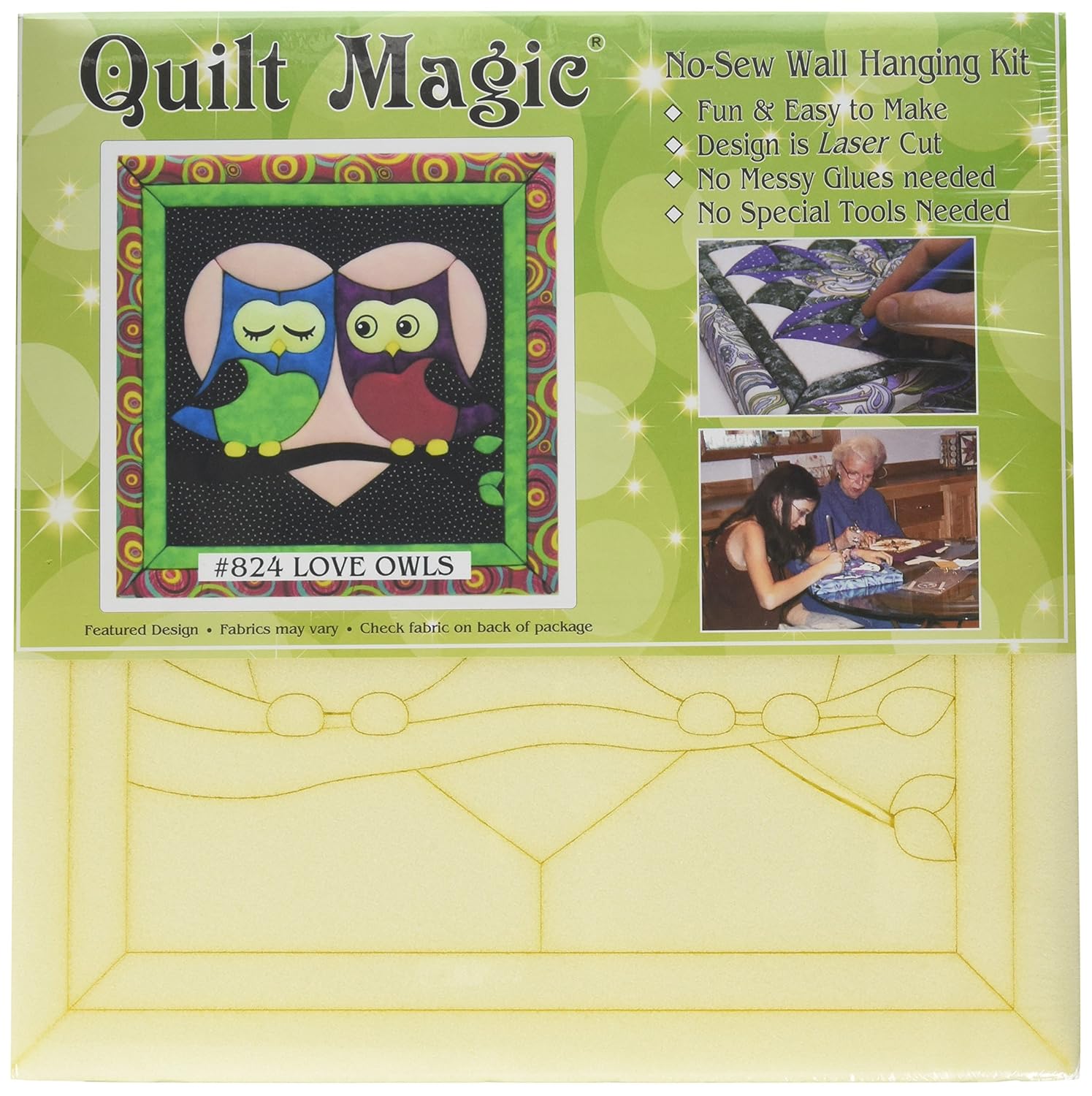 Quilt Magic QM824 Kit, 12 by 12Inch, Love Owls