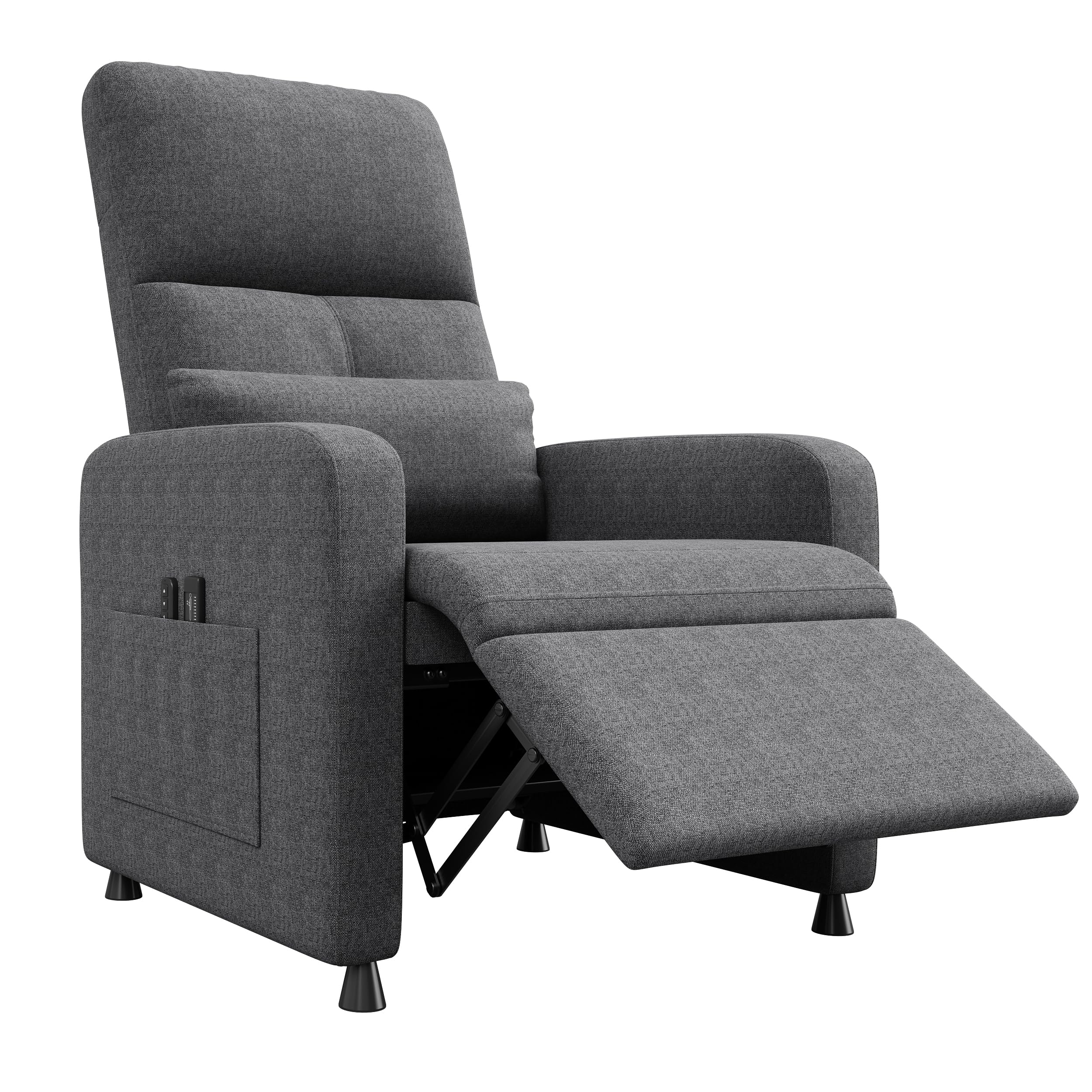 Photo 1 of GarveeHome Power Recliner Chair, Adjustable Electric Recliner Ergonomic Overstuffed Single Sofa, Tall Back, Padded Seat, 2 Side Pockets and USB Port, Home Theater Seating for Living Room