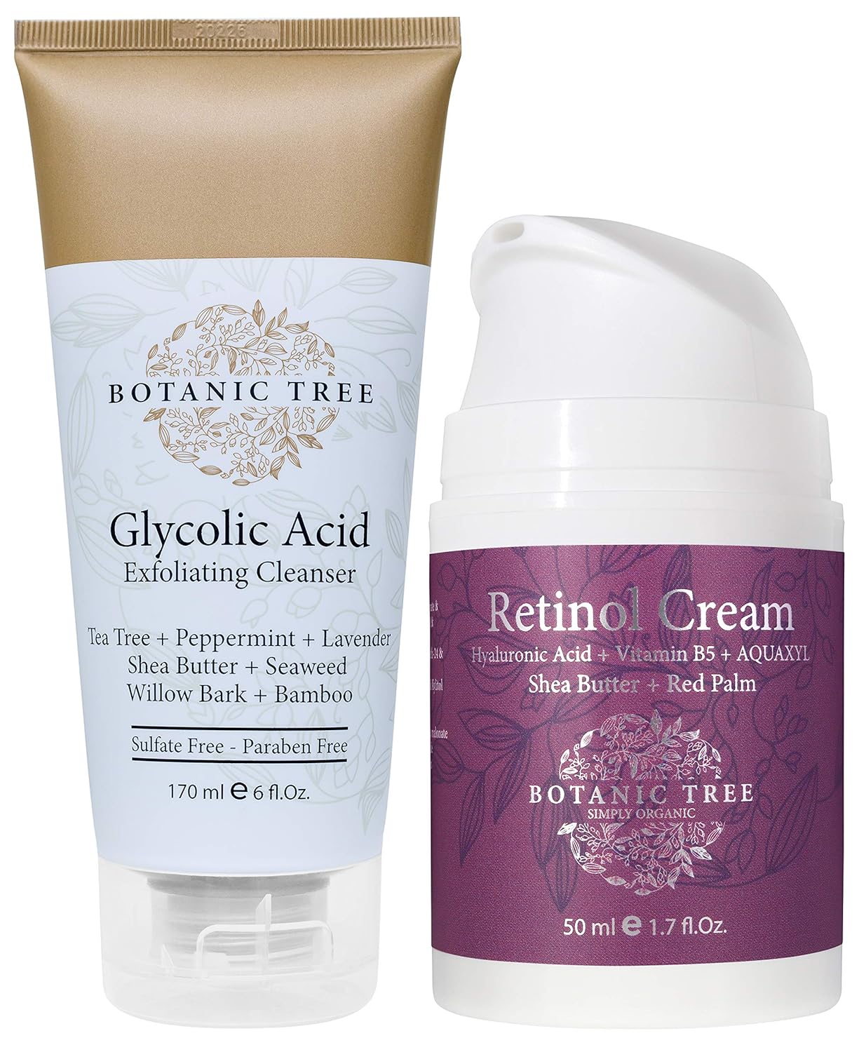 Botanic Tree Glycolic Acid Face Wash-Facial Exfoliating Cleanser w/ 10% Glycolic Acid-Acne Facial Wash For a Deep Clean-Anti Aging AHA Peel for Acne, Wrinkle Reduction-Natural Skin Facewash Scrub for Cystic Acne-6 Oz: Beauty