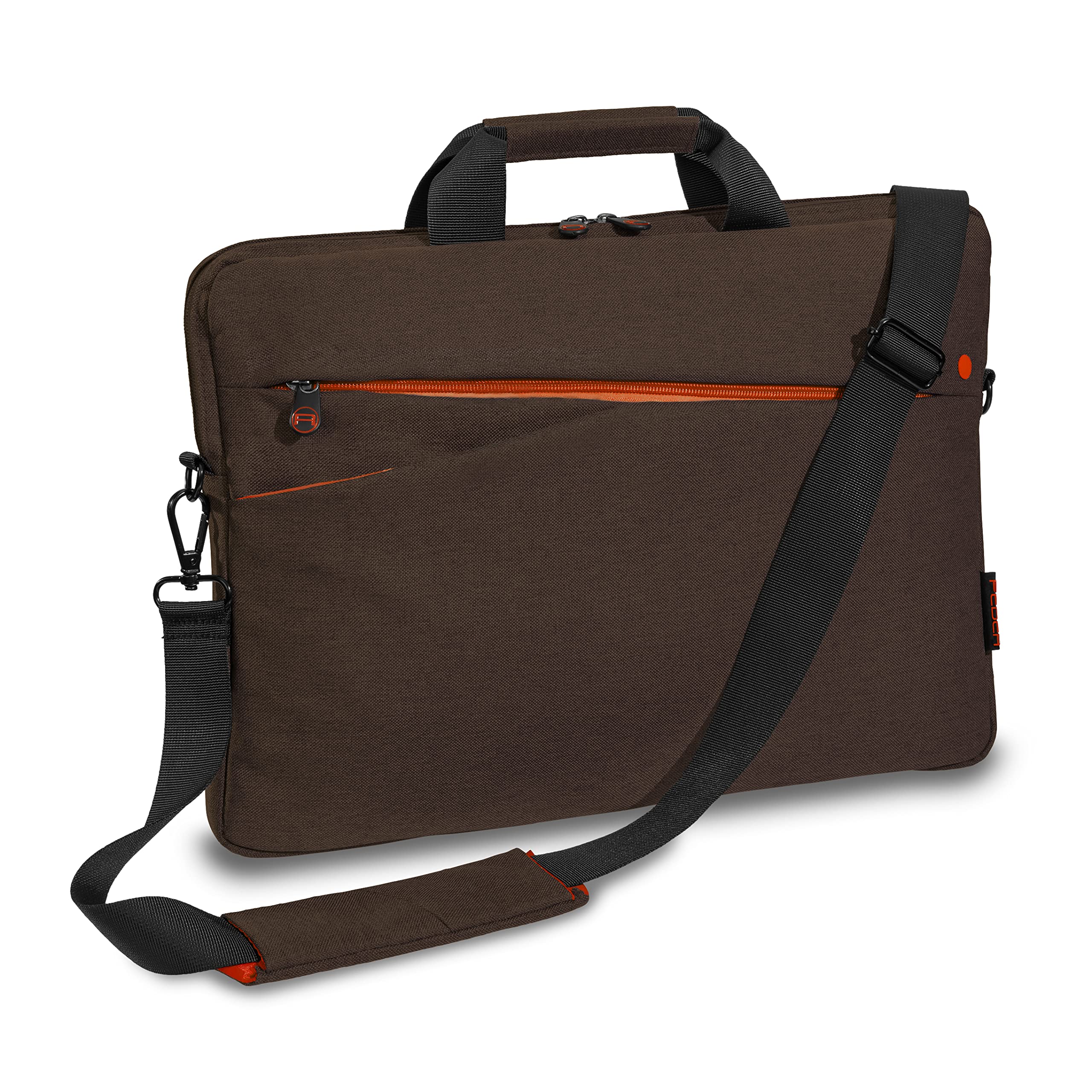 PEDEA laptop bag "Fashion" bag for notebooks with screens up to 15.6 inches (39.6 cm); shoulder bag with shoulder strap incl. notebook lock, brown