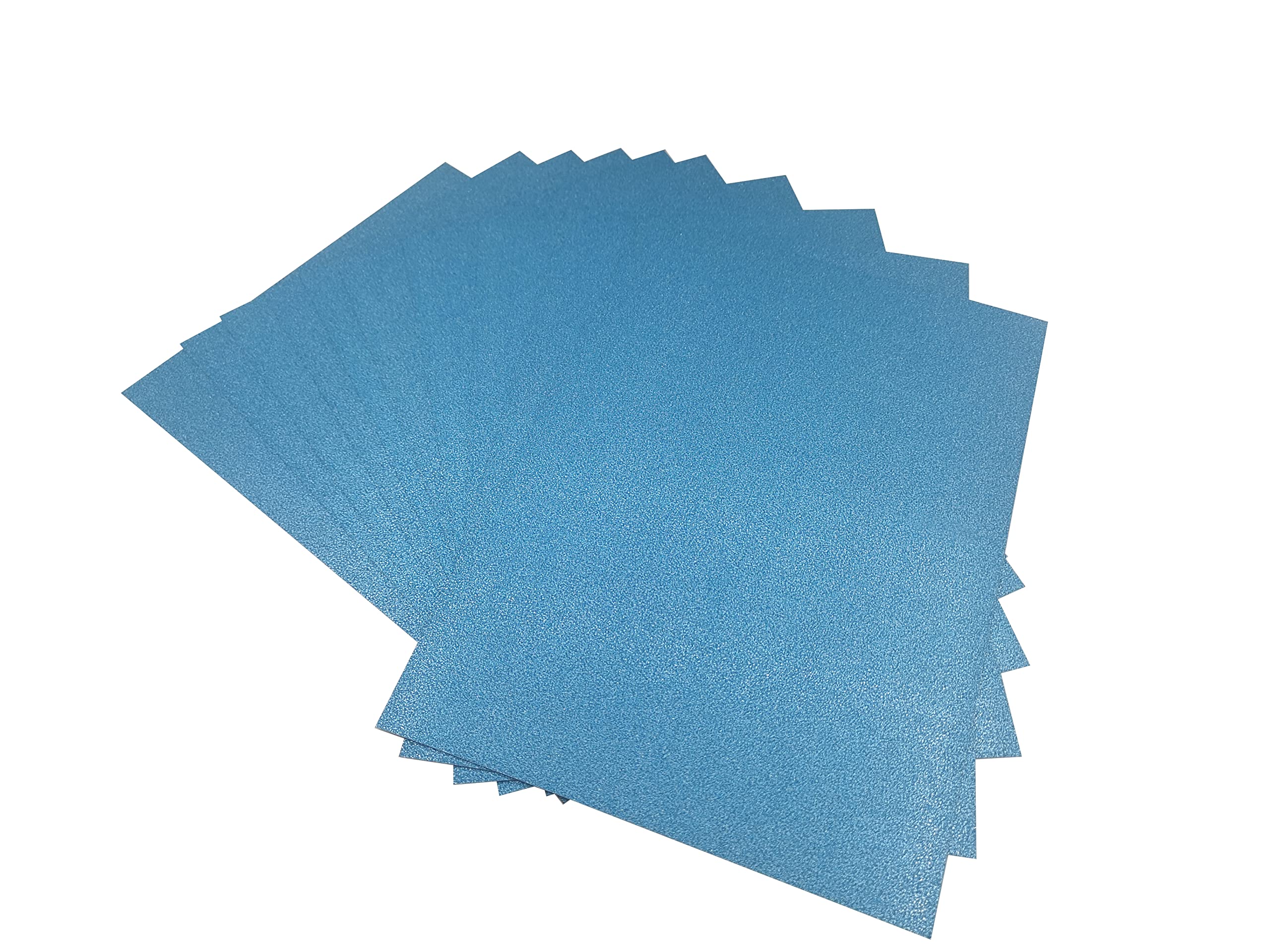 10 Sheets Glitter Card A4 250GSM Lake Blue Card-Stock Pale Blue No Powder Cardboard Paper.