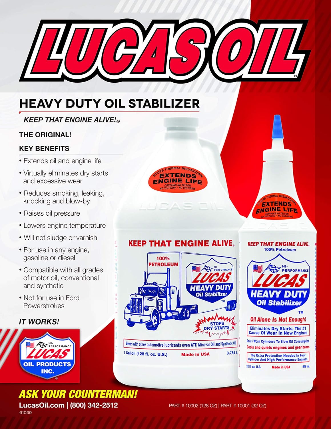 LUCAS 10001 Heavy Duty Oil Stabilizer - 32 oz.: Automotive