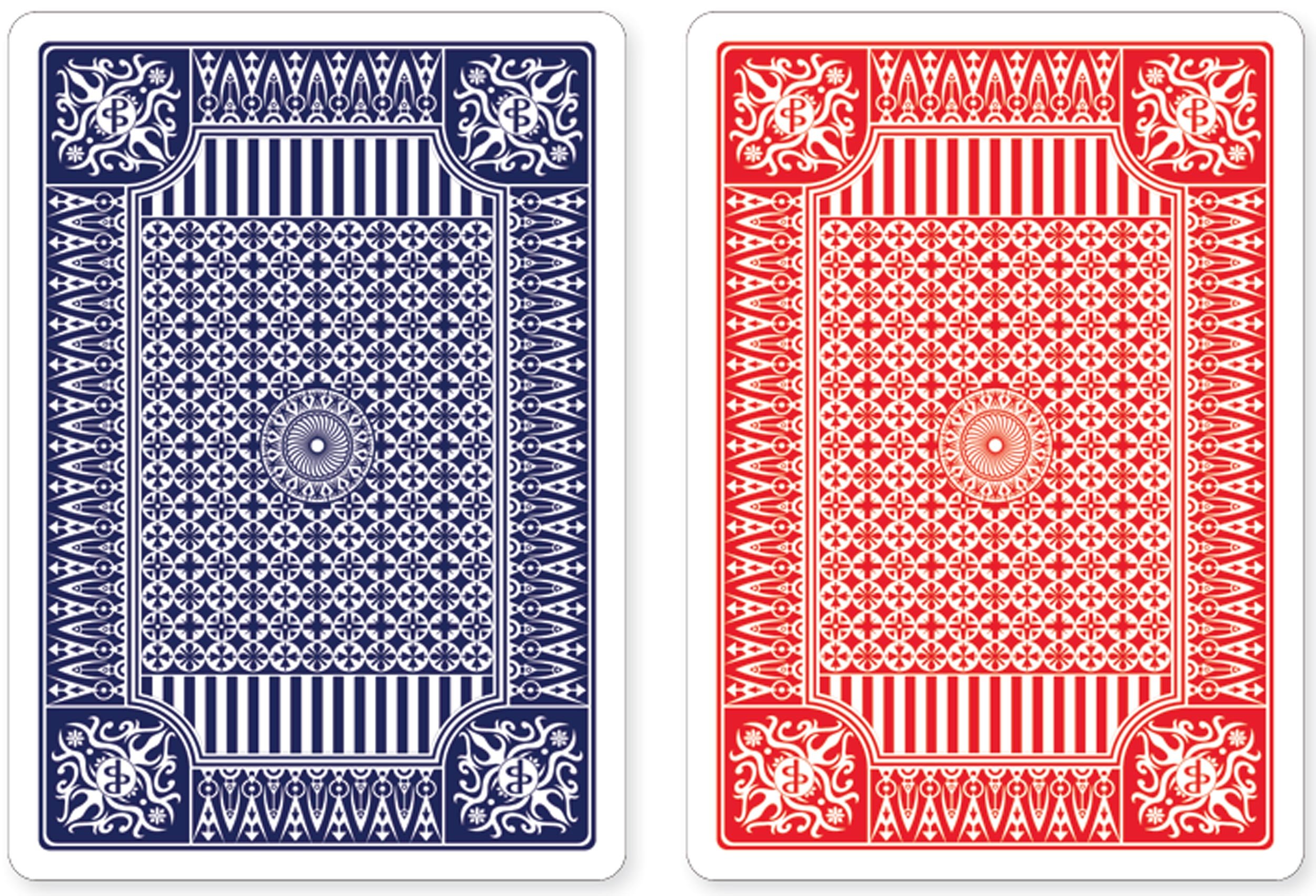 Photo 1 of Blue & Red Premium Plastic Playing Cards, Set of 2, Poker Size Deck (Standard Index)