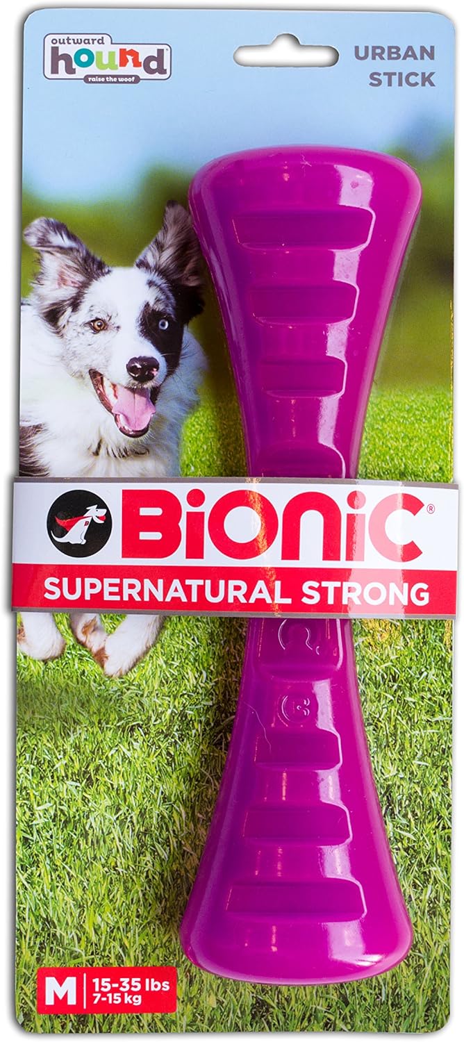 Bionic by Outward Hound Urban Stick Durable Dog Chew Toy, Tough Dog Toy