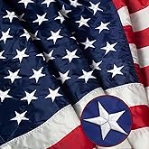 American Flag 3x5 FT Outdoor -USA Heavy Duty Nylon US Flags Long Lasting US Flag with Embroidered Stars, Sewn Stripes & Brass Grommets Water-Resistant Perfect for Outdoor Use All Weather USA Flag